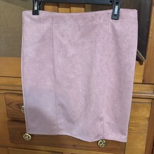Altar'd State Pink Faux Suede Skirt